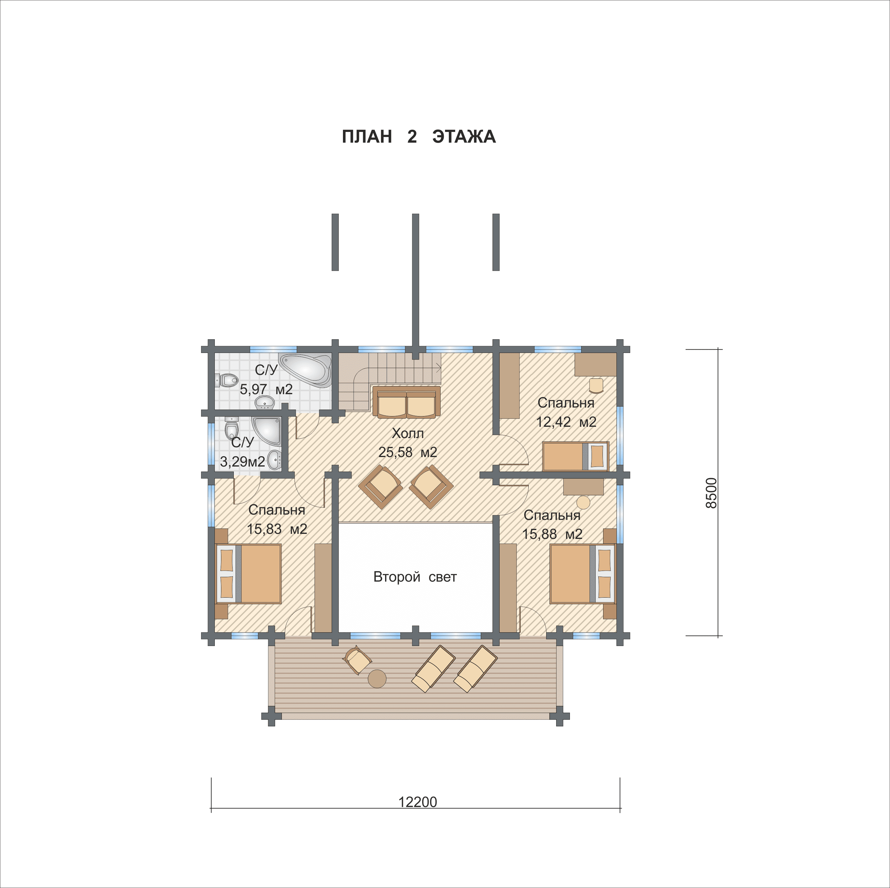 Базовые планировки Дом из клееного бруса Зерфаус 2