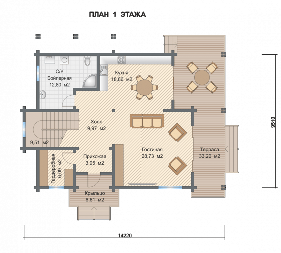 Базовые планировки Дом из клееного бруса Морской 1