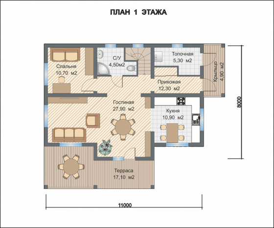 Базовые планировки Дом из клееного бруса Мерида 2
