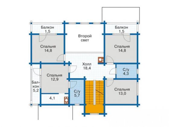 Базовые планировки Дом из клееного бруса Стэмфорд 3