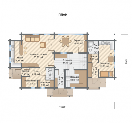 Базовые планировки Баня из клееного бруса Можайский район 1