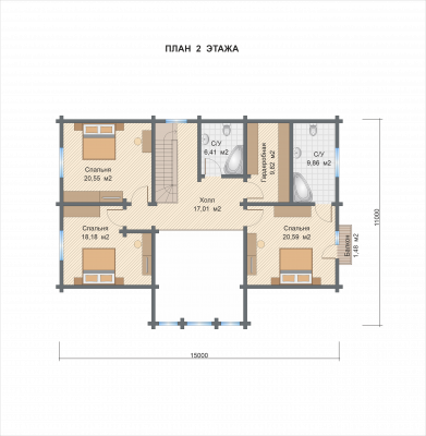 Базовые планировки Дом из клееного бруса Валенсия 2